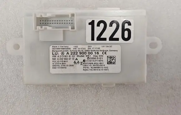 Mercedes-Benz C W205 Keyless system antenna A2229000016
