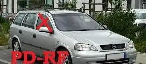 Opel Astra G Front door window glass four-door 43R007023