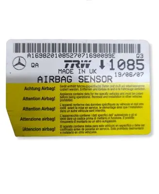Mercedes-Benz B W245 Airbag control unit/module A1698201085