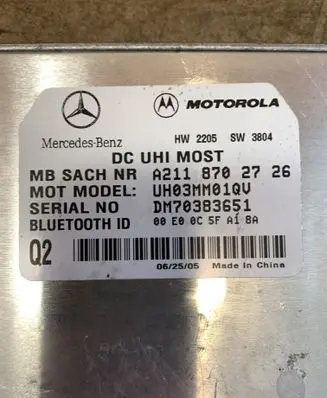 Mercedes-Benz E W211 Bluetooth control unit module A2118702726