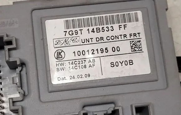 Ford Mondeo MK IV Door control unit/module 7G9T14B533FF 1001219500 14C237AB