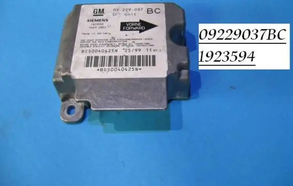 Opel Zafira A Airbag control unit/module 09229037BC 1923594