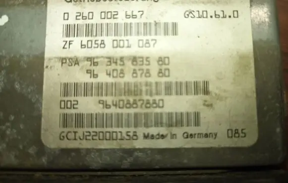 Peugeot 607 Gearbox control unit/module 0260002667 9640887880