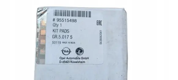 Opel Insignia B Brake pads (rear) 