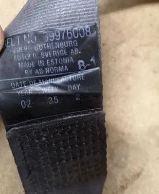 Volvo S60 Rear seatbelt 57062110L