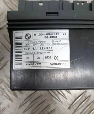 BMW 5 E60 E61 Comfort/convenience module 6947919 5WK49111