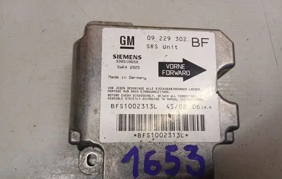 Opel Astra G Airbag control unit/module 330518650 09229302 BFS1002313L