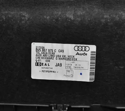 Audi A3 S3 8V Tailgate trim 8V5867975C
