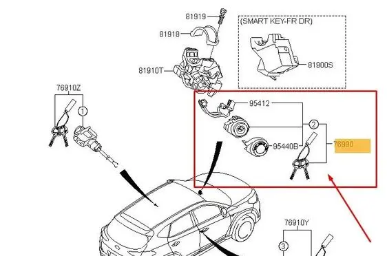 Hyundai Tucson TL Ignition lock 81900D3G00