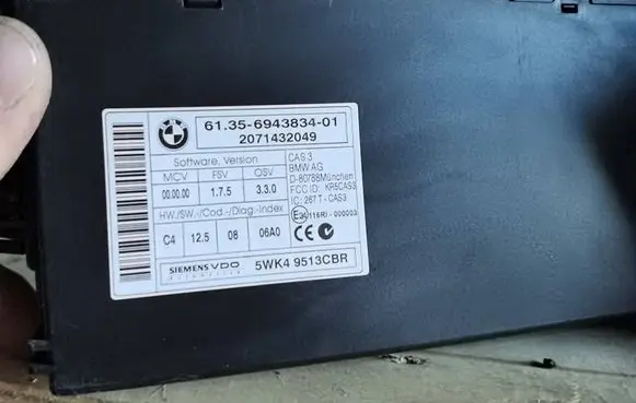 Mini One - Cooper Coupe R56 CAS control unit/module 6943834 2071432049 5WK49513CBR