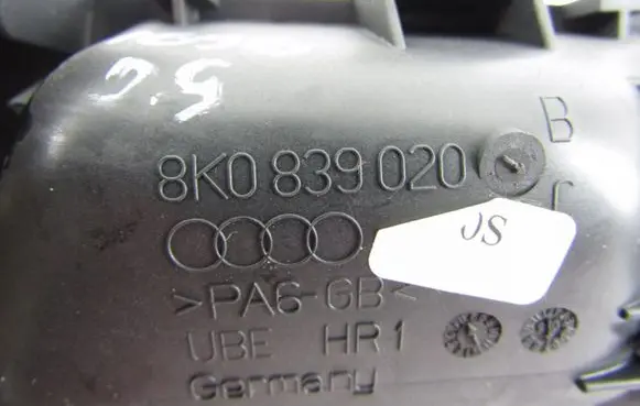 Audi A4 S4 B8 8K Rear door interior handle 8K0839020