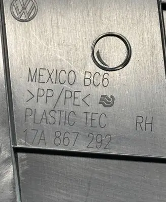 Volkswagen Jetta VII (B) pillar trim (bottom) 17A867292 MEX1C0BC6
