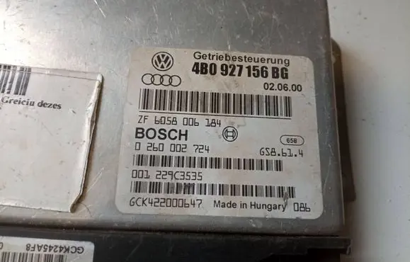 Audi A6 S6 C5 4B Gearbox control unit/module 4B0927156BG 0260002724 6058006184