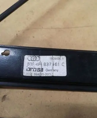 Audi A6 S6 C6 4F Front window lifting mechanism without motor 4F0837461C 1021994950203