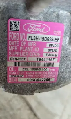 Ford F150 Air conditioning (A/C) compressor (pump) FL3H19D629EF FL3H19D629EE