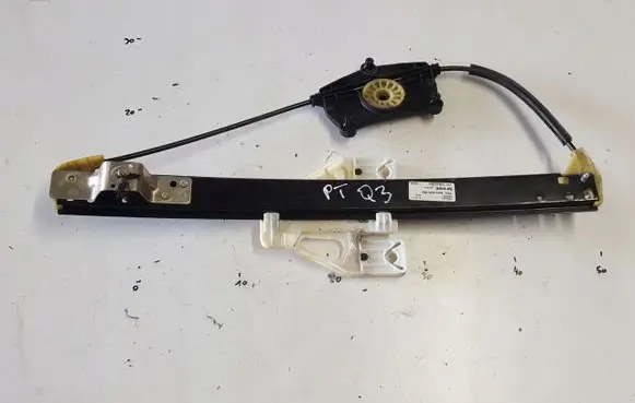 Rear door window regulator with motor