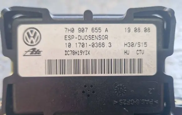 Volkswagen Golf V ESP acceleration yaw rate sensor 7H0907655A DC77K11Z82 10170103663