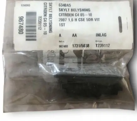 Citroen C4 Grand Picasso Number plate light 6340A5