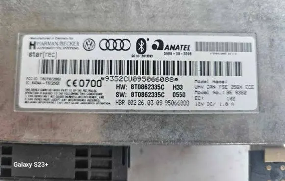 Audi A4 S4 B8 8K Bluetooth control unit module 8T0862335C