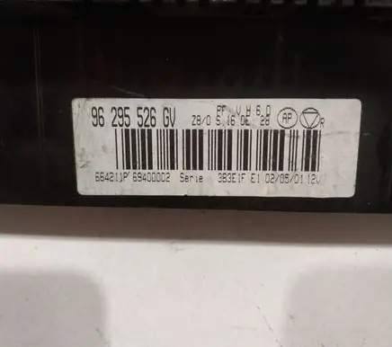 Peugeot 607 Climate control unit 96295526GV 96295526