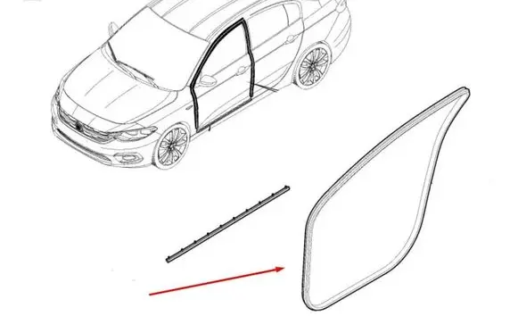 Fiat Tipo Front door rubber seal 52102247