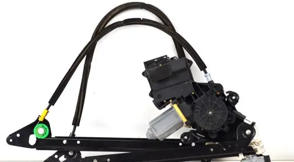Rear door window regulator with motor