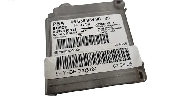 Peugeot 207 Airbag control unit/module 9663593480 0285010112