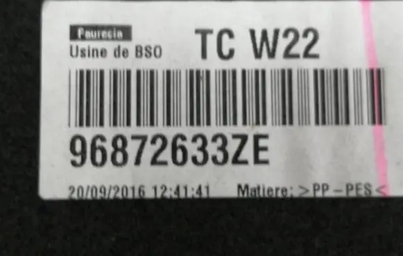 Peugeot 508 Trunk/boot mat liner 96872633ZE TCW22