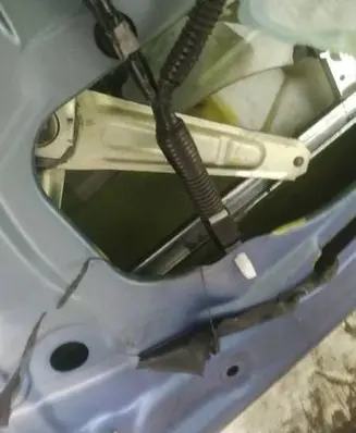 Sliding door window regulator with motor