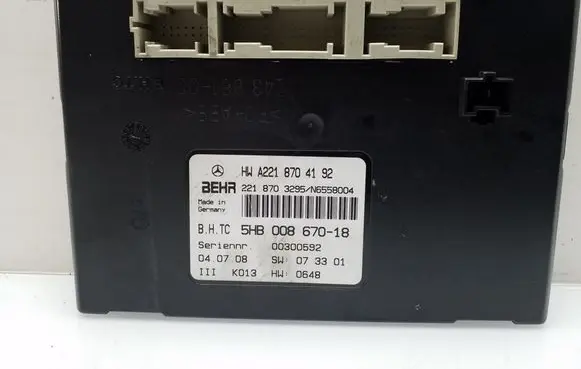 Mercedes-Benz S W221 Climate control unit A2218704192 5HB00867018
