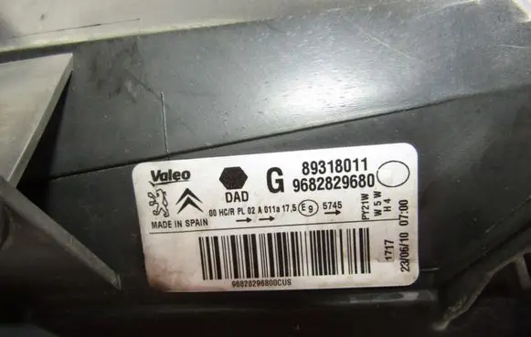Peugeot Partner Headlight/headlamp 9682829680