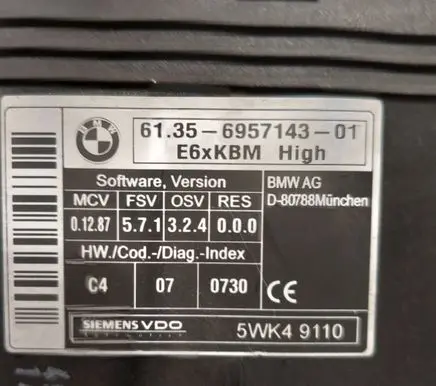 BMW 5 E60 E61 Comfort/convenience module 5WK49110