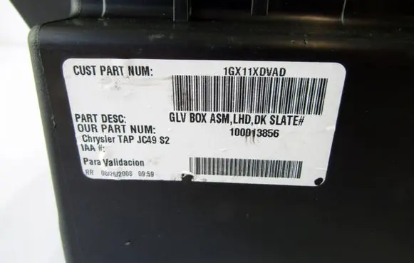 Dodge Journey Glove box 100013856