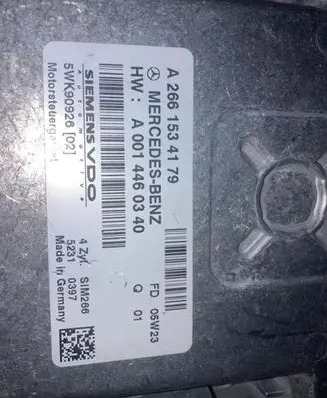Mercedes-Benz A W169 Engine control unit/module A2661534179 5WK90926 A0014460340