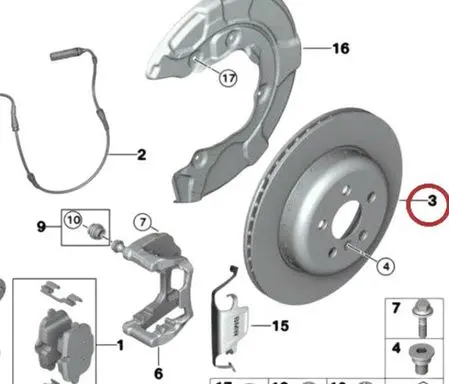 BMW 7 G11 G12 Rear brake disc 34216871258 6871258