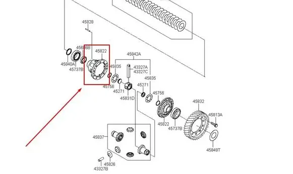 Hyundai Santa Fe Other gearbox part 458223B450