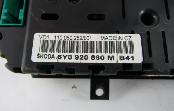 Skoda Fabia Mk1 (6Y) Speedometer (instrument cluster) 6Y0920860M