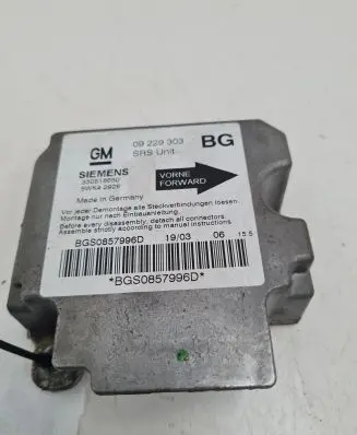 Opel Zafira A Airbag control unit/module 09229303