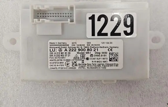 Mercedes-Benz GLC X253 C253 Keyless system antenna A2229008021