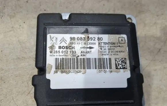 Peugeot 2008 I Airbag control unit/module 9808309280 0285012193