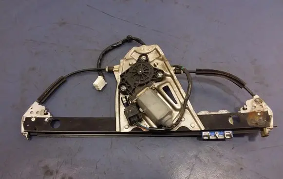 Rear door window regulator with motor