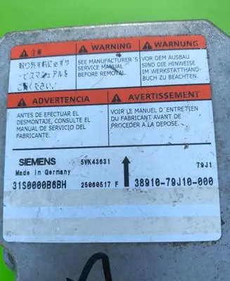Fiat Sedici Airbag control unit/module 3891079J10000 5WK43631 31S0000B6BH