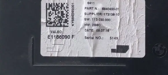 BMW 3 F30 F35 F31 Air conditioning/heating control unit 6840450 684045001 E1166090F