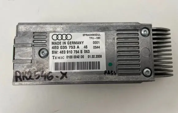 Audi A4 S4 B7 8E 8H Voice control module 4E0035753A 4E0910754S 01000242D0