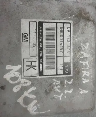 Opel Zafira A Gearbox control unit/module 09132676 0000014457