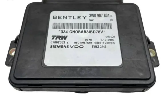 Bentley Continental Hand brake control module 3W0907801 87062003 5WK32442
