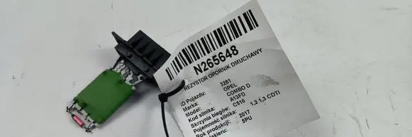 Opel Combo D Heater blower motor/fan resistor 