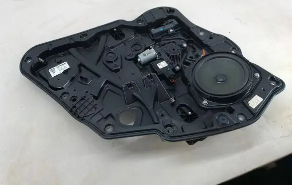 Rear door window regulator with motor