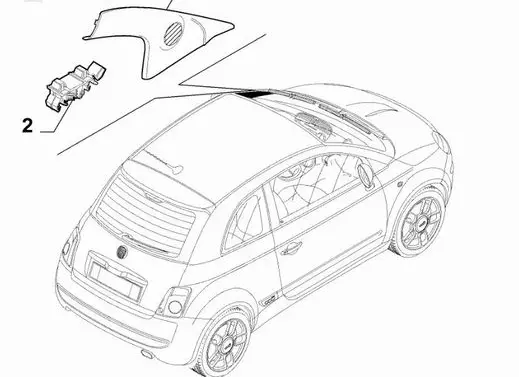 Fiat 500 Abarth (A) pillar trim 735481341