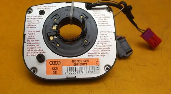 Audi A8 S8 D2 4D Airbag slip ring squib (SRS ring) 4D0951543D